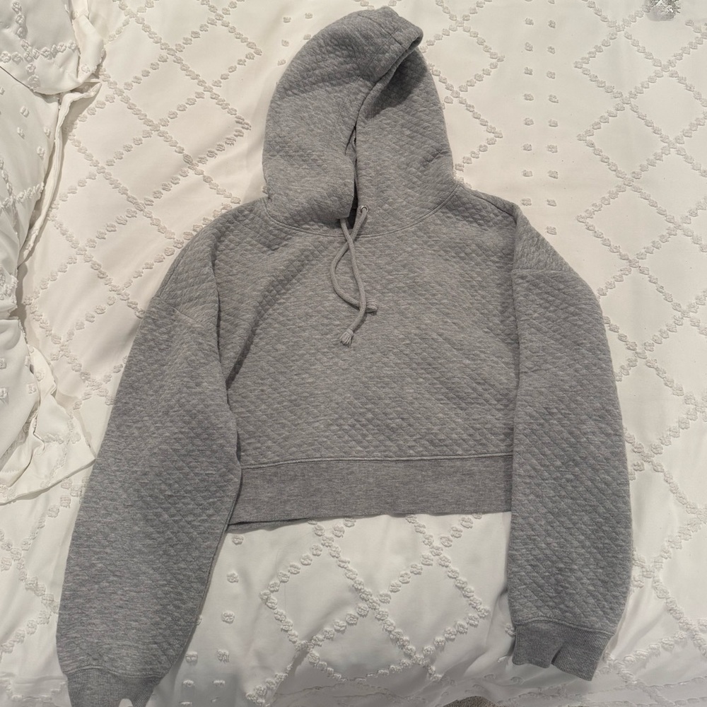 Gray Quilted Women's Hoodie